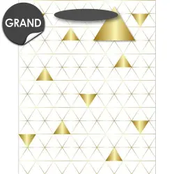 Bolsa de regalo grande Hallmark 970 Triángulos de oro