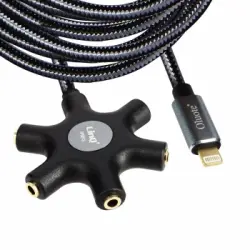 Cable Audio Lightning A 5 Tomas Jack 3.5mm Sonido De Calidad Largo 5m Linq