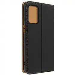 Funda Para Galaxy A23 5g & M23 5g Cuero Auténtico Tarjetero Soporte Vídeo Negro