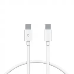 Ksix Cable de Carga USB-A a USB-C 12W 1m Blanco