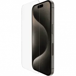 Protector pantalla - Belkin TemperedGlass, Apple, iPhone 15 Pro, Cristal templado