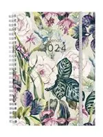 Agenda anual 2024 Finocam A5 You E10 semana vista horizontal Poppy