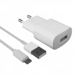 Contact Cargador de Red USB 2.1A + Cable Lightning Blanco