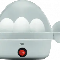 Cuece huevos - OK OEB 102W hasta 7 huevos, Señal de fin audible, Tapa transparente