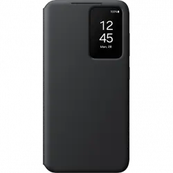 Funda - Samsung, Para Galaxy S24 Plus, Tapa de libro, Smart Clear View Wallet, Negro
