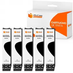 Pccom Essential Epson 603XL Cartucho Tinta Compatible Negro Pack 5