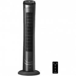 Ventilador de torre - Cecotec EnergySilence 9090 Skyline, 3 velocidades, 45W, Control remoto, Negro