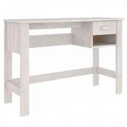 VidaXL Escritorio HAMAR Madera Maciza de Pino Blanco 110x40x75cm