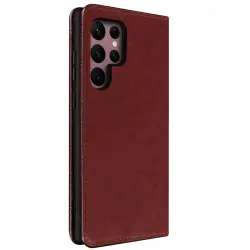 Avizar Funda Cierre Tarjetero con Soporte Vídeo Marrón para Samsung Galaxy S22 Ultra