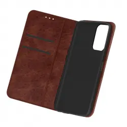Avizar Funda Folio Tarjetero con Soporte de Vídeo Marrón para Oppo A16/A16s/A54s