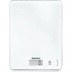 Balanza de cocina - Soehnle Page Compact 300, 5Kg, LCD, Sistema Sensor Touch, Blanco