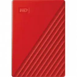 Disco duro externo 2 TB - WD My Passport, Portátil, HDD, USB 3.2, Funciona con Chromebook, Rojo