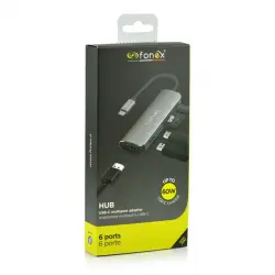 Fonex - Hub HUB60TG USB-C, 6 En 1