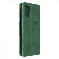 Funda Galaxy A03s Polipiel Suave Y Sedosa Tarjetero Soporte Vídeo Verde