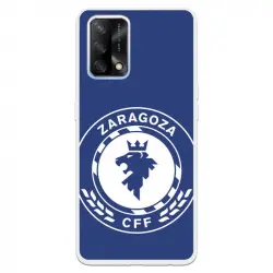 Funda para Oppo A74 4G del Zaragoza Cf Femenino Escudo Grande Fondo Azul - Licencia Oficial Zaragoza Cf Femenino