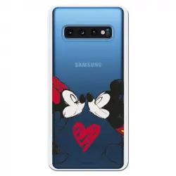 Funda Para Samsung Galaxy S10 Oficial De Disney Mickey Y Minnie Beso - Clásicos Disney