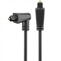 Goobay Cable de Audio Digital Acodado Toslink Macho/Macho 2m Negro