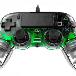 Mando - Nacon, PS4, Compact, Con cable, LED, Verde transparente