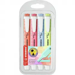 STABILO Swing Cool Pastel Edition Estuche de 4 Marcadores Fluorescentes