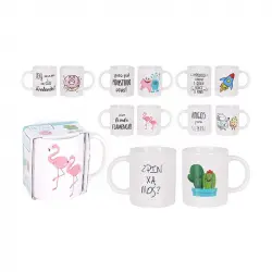 Taza mug de desayuno 350ml decorada modelos surtidos