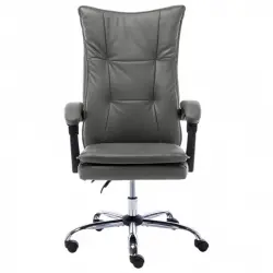 VidaXL Silla Oficina de Cuero Sintético Gris