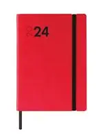 Agenda anual 2024 Finocam A6 Dynamic Mara Y4 semana vista vertical Rojo catalán
