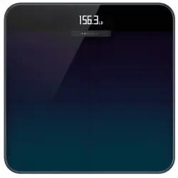 Báscula inteligente - Amazfit Smart Scale, Hasta 180 kg, LCD, Wi-Fi, Bluetooth, Vidrio, Azul