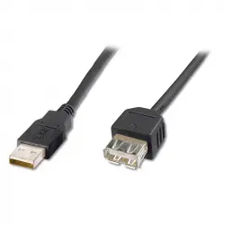 Cable USB 2.0 AM/AH Alargador Macho/Hembra 1.8M Negro