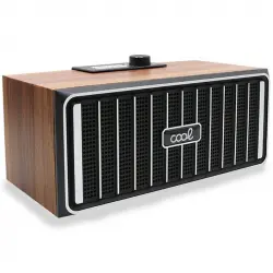 Cool Retro Altavoz Bluetooth Madera Nogal Frontal Negro 20W