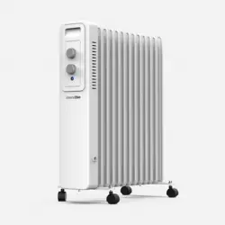 Radiador De Aceite - 2500w - Color Blanco - 13 Elementos Calefactores - 3 Potencias - Silencioso - Sistema De Seguridad - Termostato Ajustable -