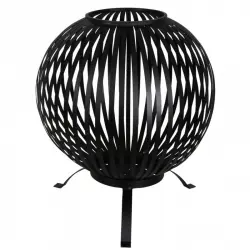 Esschert Design Brasero Esfera Enrejada de Acero al Carbono Negro