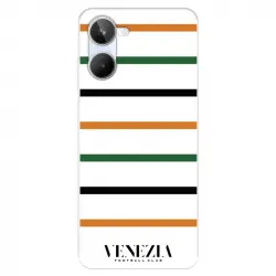 Funda Para Realme 10 Del Venezia Football Club Fondo Blanco Rayas - Licencia Oficial Venezia Football Club