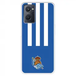 Funda Para Realme 9i Del Real Sociedad De Fútbol Real Rayas Verticales - Licencia Oficial Real Sociedad De Fútbol