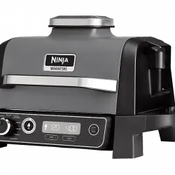 Grill - Ninja Woodfire OG701EU, 2400 W, Para exteriores, 7 funciones de cocción, Barbacoa eléctrica, Negro