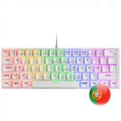 Mars Gaming MK60 Teclado Mecánico Blanco FRGB Switch Marrón Layout PT