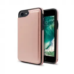 Nueboo Wallex Funda de Piel Rosa Dorado para iPhone 7/8/SE 2020