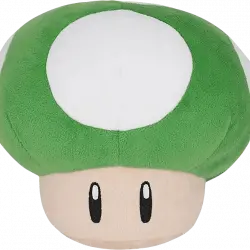 Peluche - Sherwood Mushroom, Super Mario, 1 Up, 16 cm, Verde