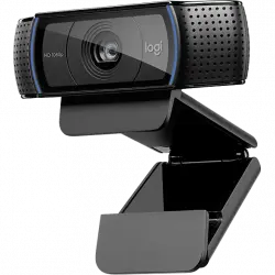 Webcam - Logitech C920, Full HD 1080p, Autofocus, Sonido Estéreo, Corrección de Iluminación HD, Negro