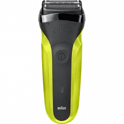 Afeitadora - Braun Series 3 300, Eléctrica para barba, Láminas, Autonomía 45 min, Negro/Verde