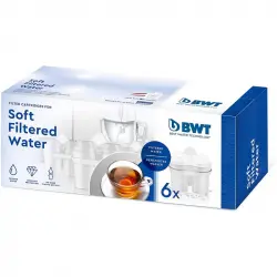 BWT Soft Filtered Water Pack 6 Filtros de Aguas Blandas para Jarras Filtradoras