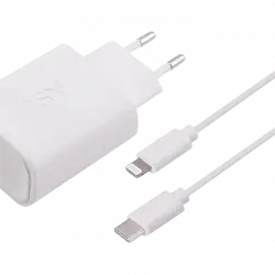 Cargador - ISY IWC-2500, De USB-C a Lightning, Para Apple, 1 m, Blanco