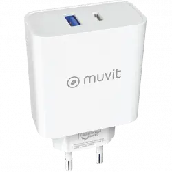 Cargador - MUVIT TR320002, Universal USB Type-C + Type-A QC, 65W, Blanco