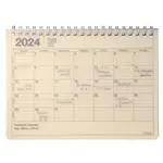 Cuaderno con calendario 2024 Mark's grande para anotar mes visto marfil