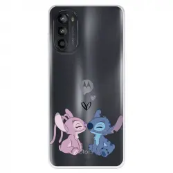 Funda Para Motorola Moto G52 Oficial De Disney Angel & Stitch Beso - Lilo & Stitch