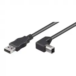 Goobay Cable Impresora Acodado USB 2.0 Tipo A/B Macho/Macho 2m Negro