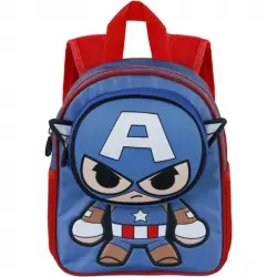 Karactermania Mochila Pocket Escolar Capitán América Bobblehead
