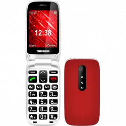 Móvil - Telefunken S445, Rojo, 32MB RAM, 2.8", 800 mAh, Teclas grandes, Botón SOS