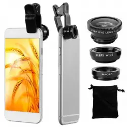 OcioDual Lente Universal Ojo de Pez para Smartphone Macro Gran Angular