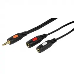 Vivanco Cable Adaptador Minijack 3.5mm Macho a 2x Minijack 3.5mm Hembra 20cm Negro