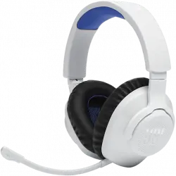 Auriculares gaming - JBL Quantum 360P Console Wireless, Para PlayStation, Inalámbrico, Cancelación Activa de Ruido, Micrófono, Blanco y Azul